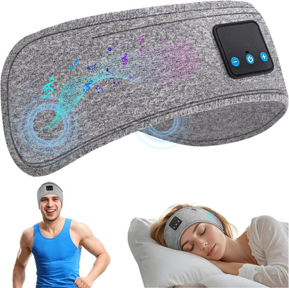 Bluetooth Sleep Headphones Headband – 26H Playtime & Eye Mask for Side Sleepers