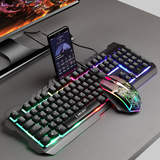 T21 Backlit Gaming Keyboard & Mouse Combo – Wired USB, LED, Ergonomic