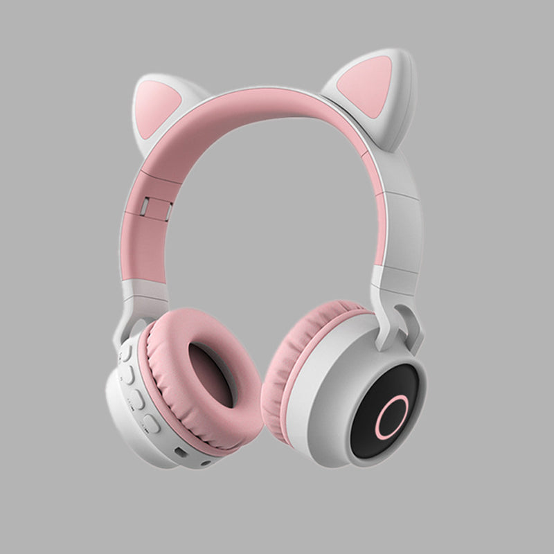 Kids Bluetooth Headphones – Wireless & Wired, Foldable with LED Lights, Safe Volume Limit & Mic