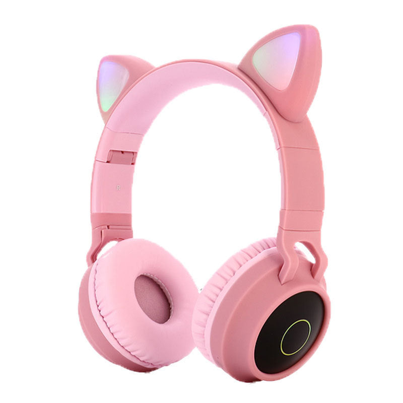Kids Bluetooth Headphones – Wireless & Wired, Foldable with LED Lights, Safe Volume Limit & Mic