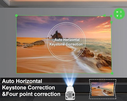 Mini 4K Projector – 180° Rotatable, Android 11, WiFi 6 & BT 5.0