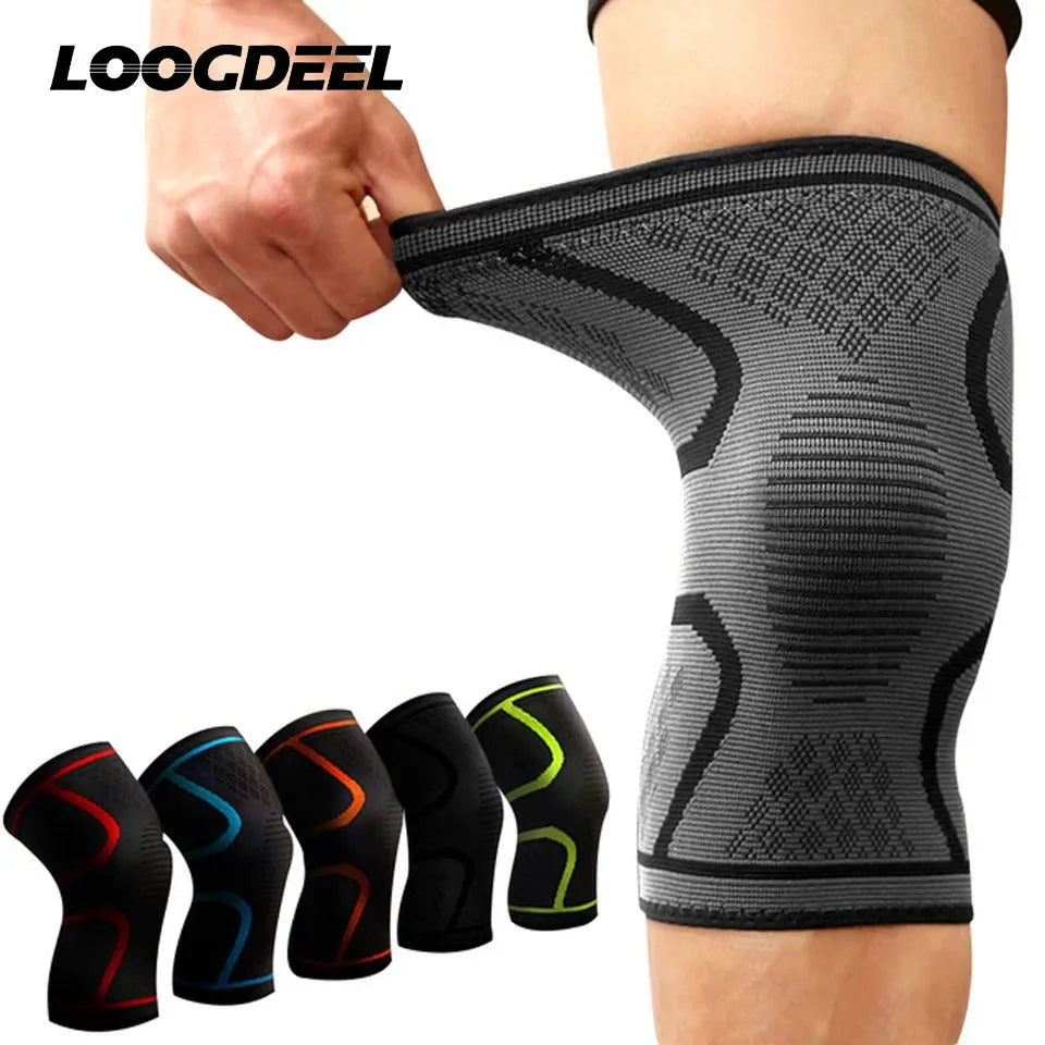 Compression Knee Support Sleeve for Running, Cycling, Sports & Injury Recovery – Breathable Nylon Brace by AOLIKES