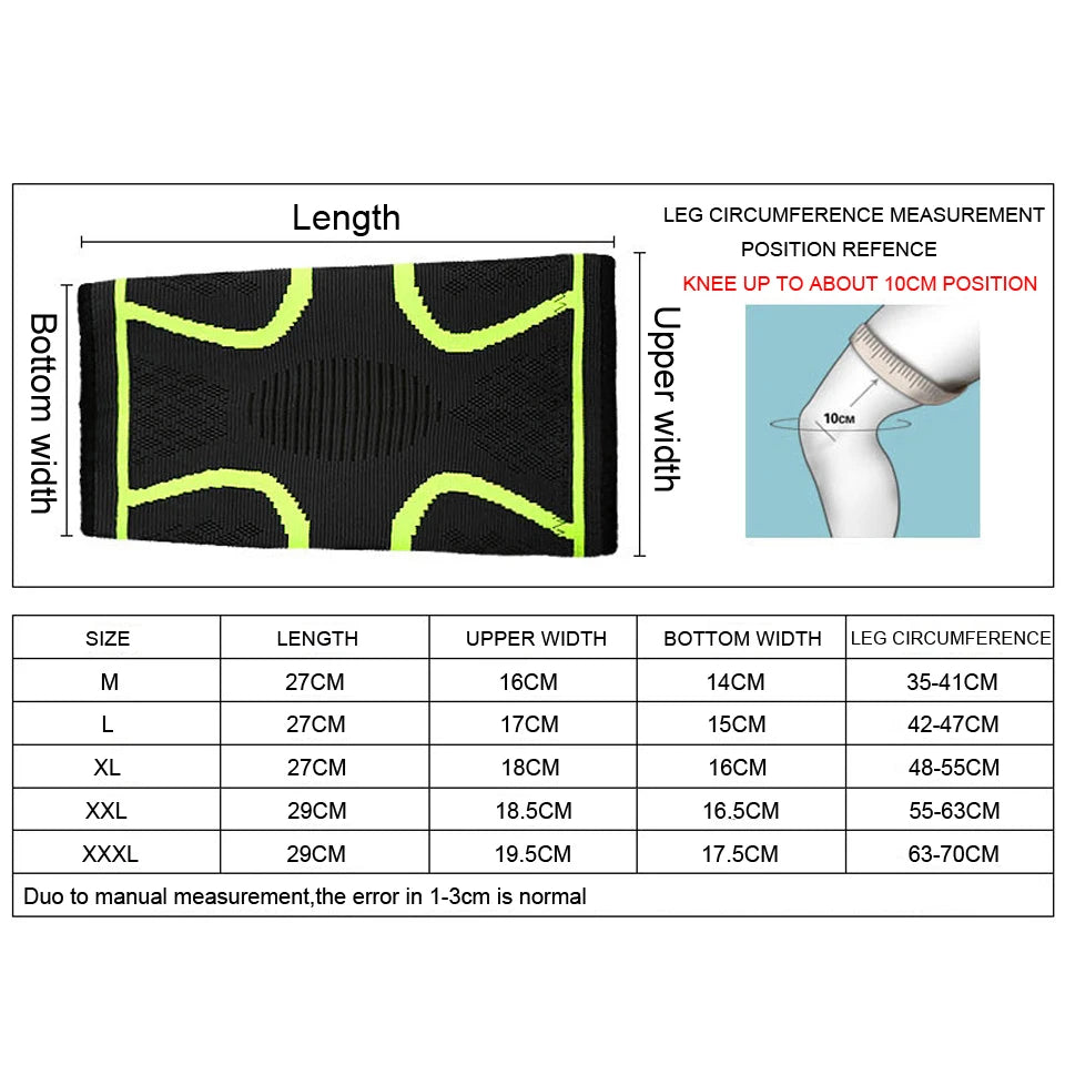 Compression Knee Support Sleeve for Running, Cycling, Sports & Injury Recovery – Breathable Nylon Brace by AOLIKES