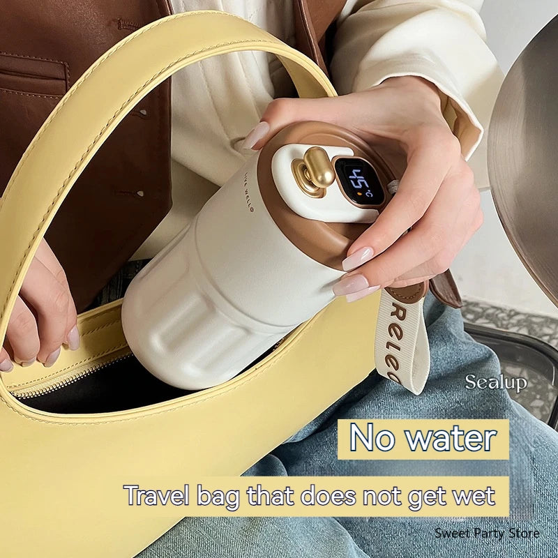 Smart LED Coffee Mug – 450ml Stainless Steel Thermos with Temperature Display