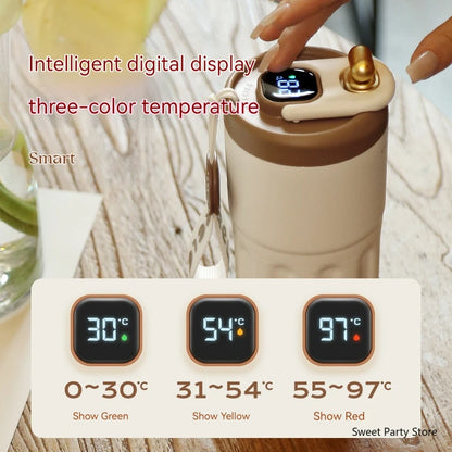 Smart LED Coffee Mug – 450ml Stainless Steel Thermos with Temperature Display