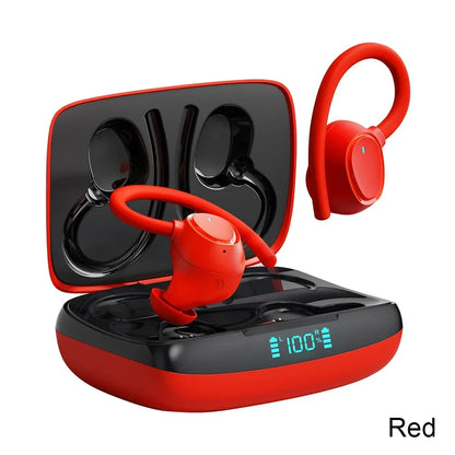20-Hour Playtime Waterproof Bluetooth 5.1 Sport Earbuds – Wireless Headphones with Secure Fit & LED Display