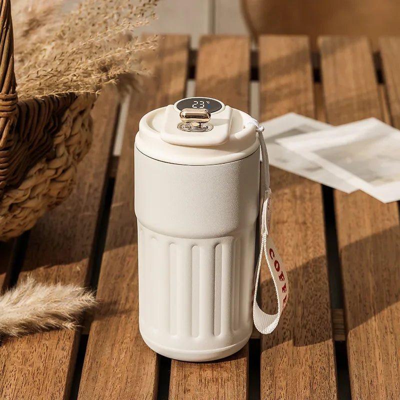 Smart LED Coffee Mug – 450ml Stainless Steel Thermos with Temperature Display
