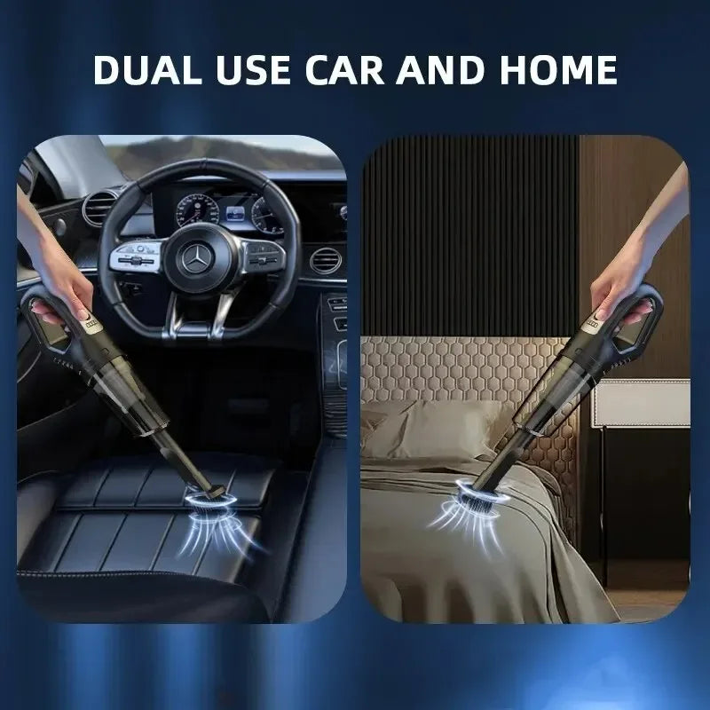 120W Portable Car Vacuum Cleaner – Cordless & USB Rechargeable