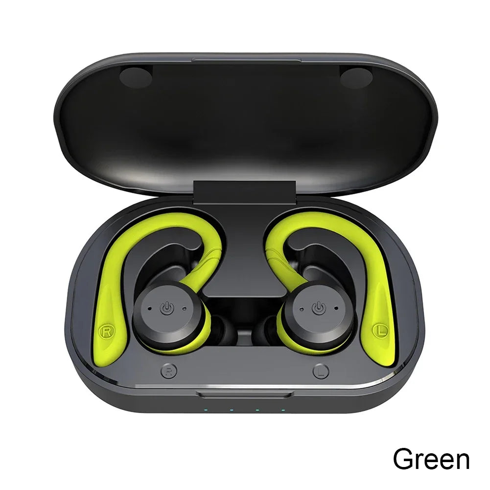 20-Hour Playtime Waterproof Bluetooth 5.1 Sport Earbuds – Wireless Headphones with Secure Fit & LED Display