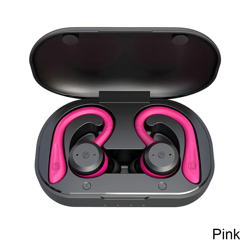 20-Hour Playtime Waterproof Bluetooth 5.1 Sport Earbuds – Wireless Headphones with Secure Fit & LED Display
