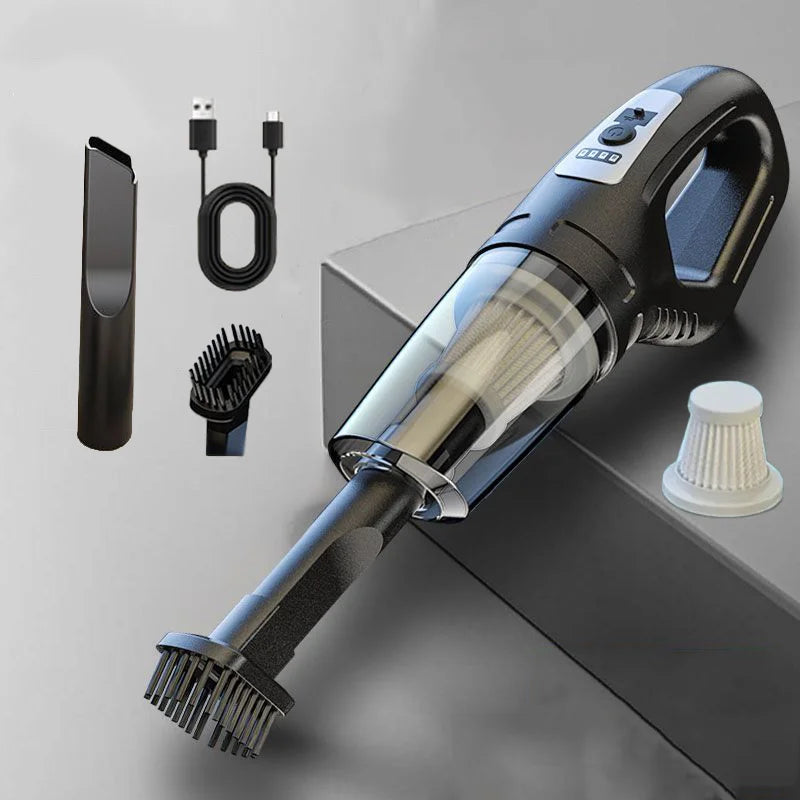 120W Portable Car Vacuum Cleaner – Cordless & USB Rechargeable