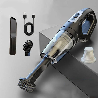120W Portable Car Vacuum Cleaner – Cordless & USB Rechargeable