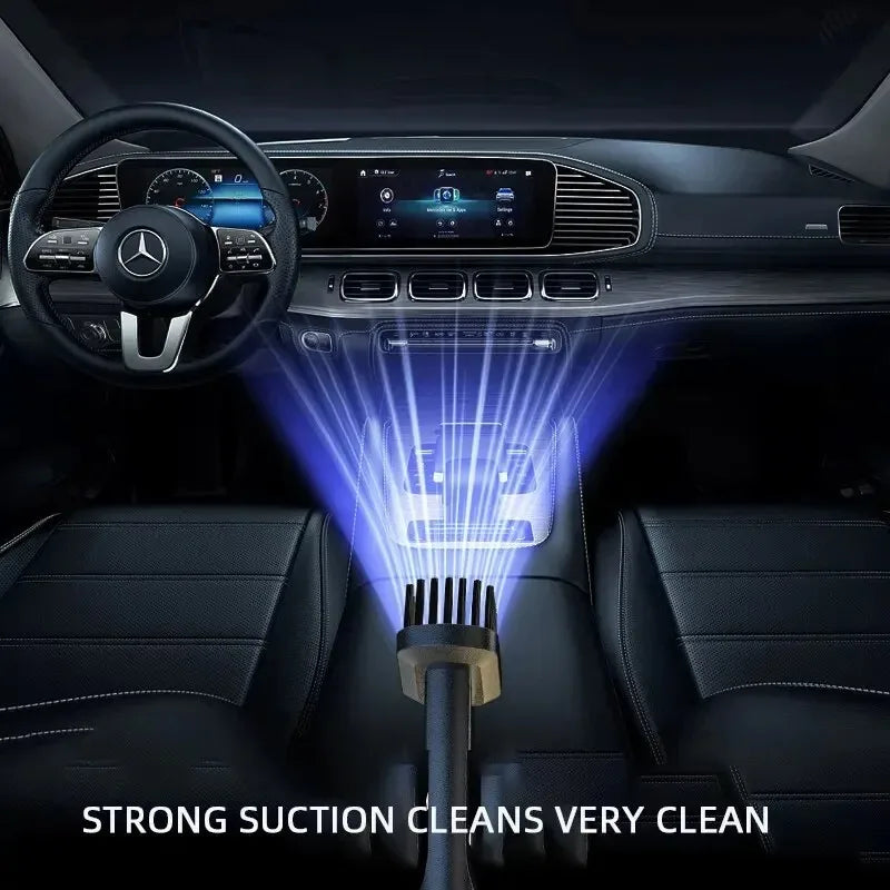 120W Portable Car Vacuum Cleaner – Cordless & USB Rechargeable