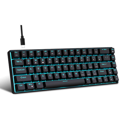 68-Key Hot-Swappable Mechanical Gaming Keyboard – Blue Switch, RGB Backlit, Wired, Ergonomic for PC & Laptop
