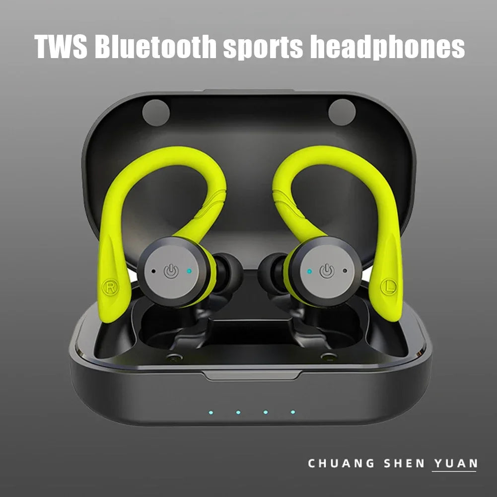 20-Hour Playtime Waterproof Bluetooth 5.1 Sport Earbuds – Wireless Headphones with Secure Fit & LED Display