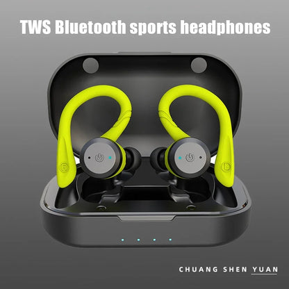 20-Hour Playtime Waterproof Bluetooth 5.1 Sport Earbuds – Wireless Headphones with Secure Fit & LED Display