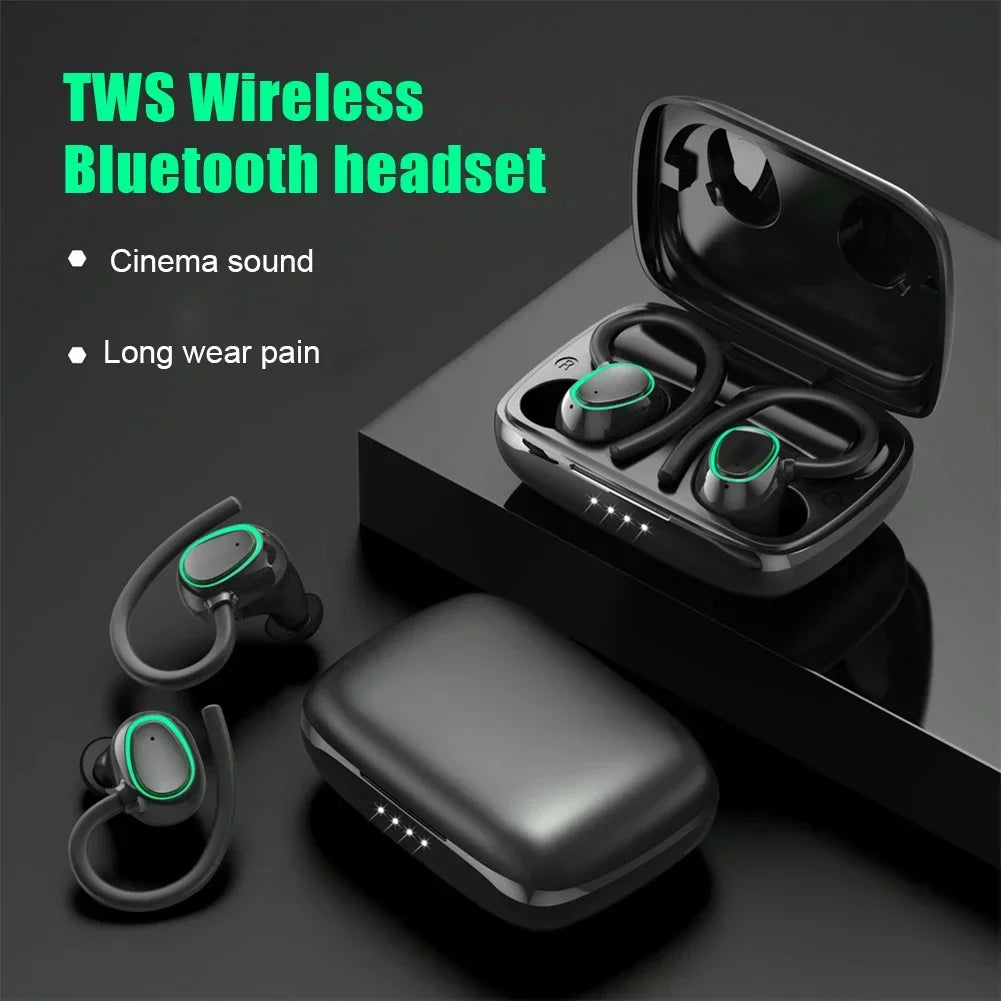 20-Hour Playtime Waterproof Bluetooth 5.1 Sport Earbuds – Wireless Headphones with Secure Fit & LED Display