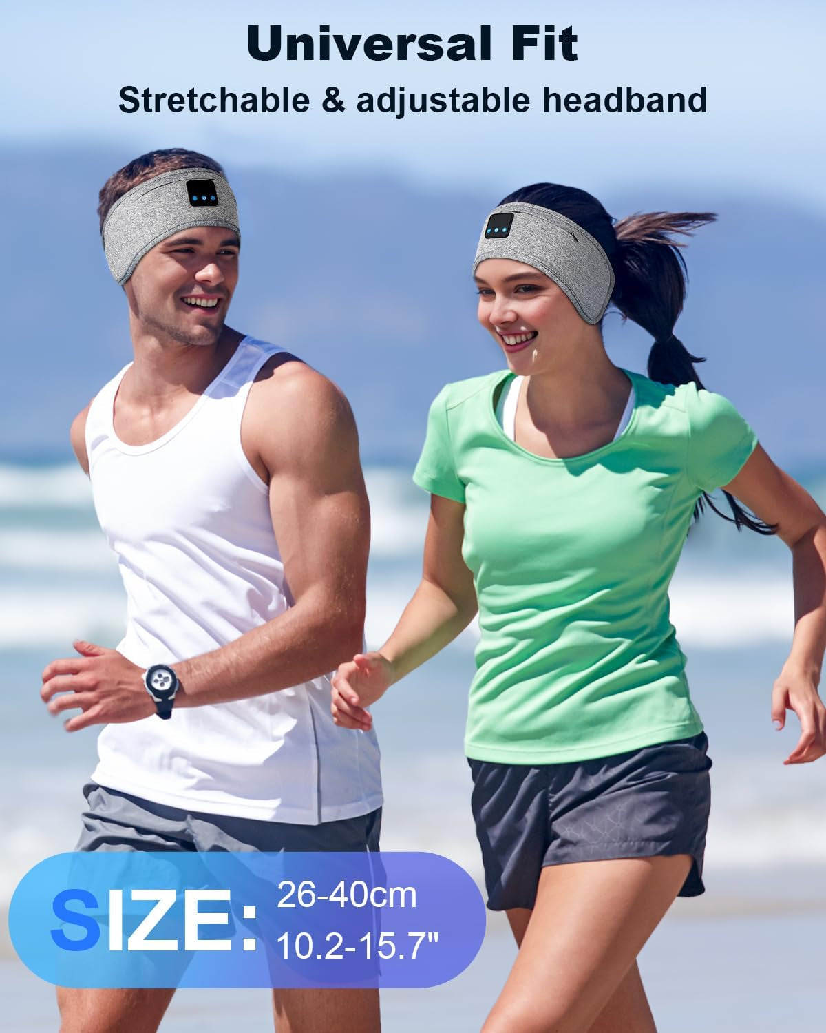 Bluetooth Sleep Headphones Headband – 26H Playtime & Eye Mask for Side Sleepers
