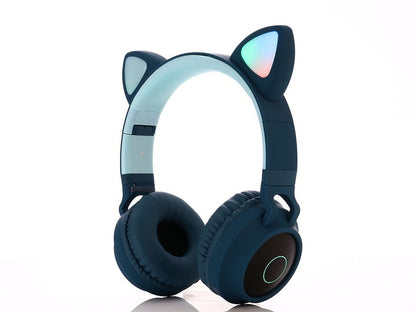 Kids Bluetooth Headphones – Wireless & Wired, Foldable with LED Lights, Safe Volume Limit & Mic