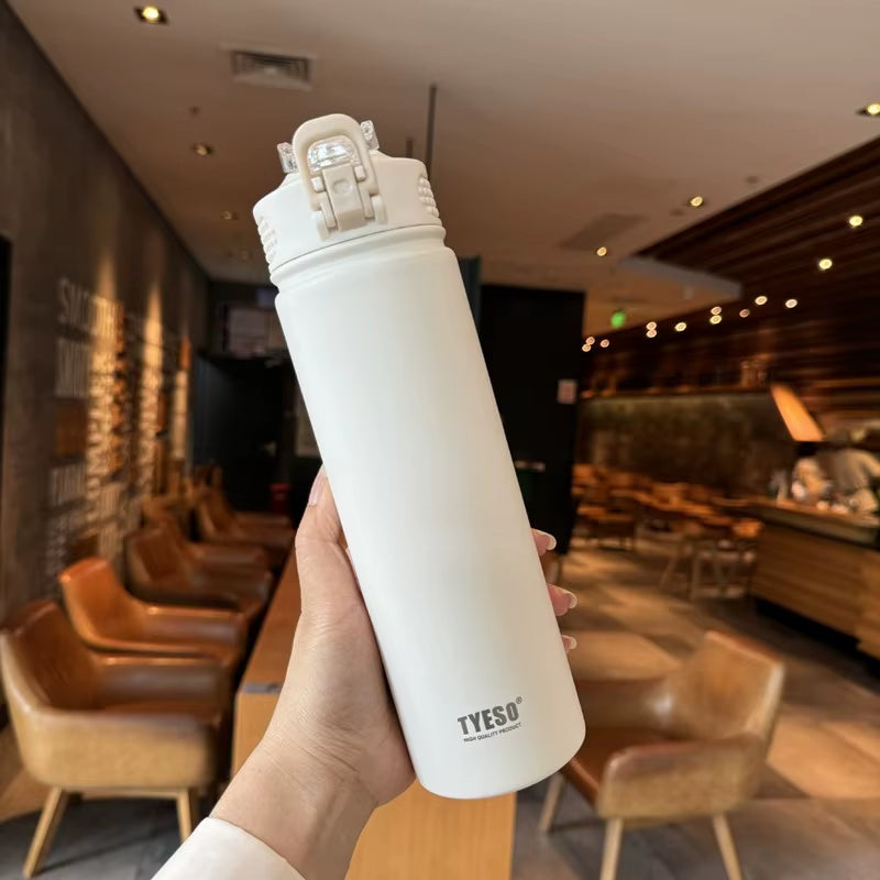 Stainless Steel Thermos Tumbler with Straw – 600ml/750ml Leakproof Travel Mug