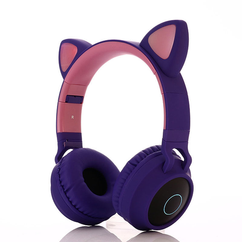 Kids Bluetooth Headphones – Wireless & Wired, Foldable with LED Lights, Safe Volume Limit & Mic