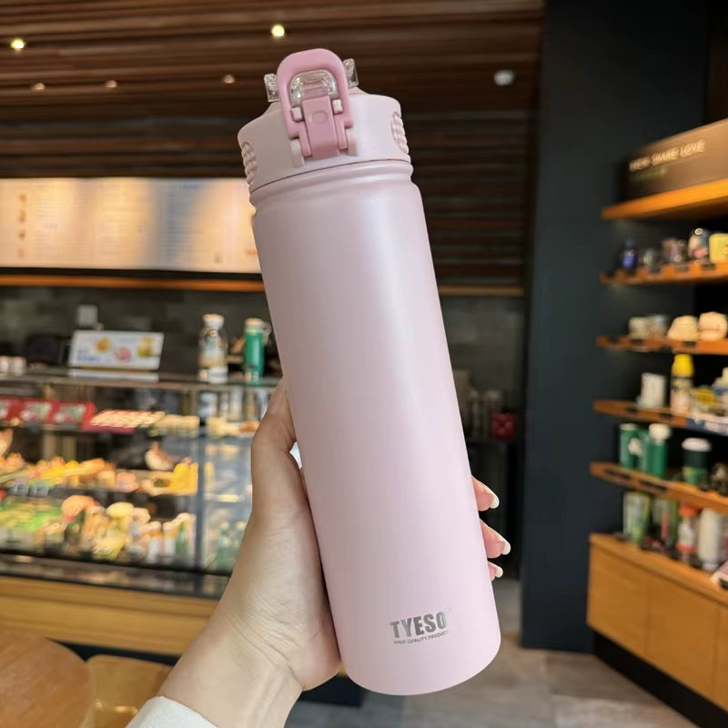 Stainless Steel Thermos Tumbler with Straw – 600ml/750ml Leakproof Travel Mug