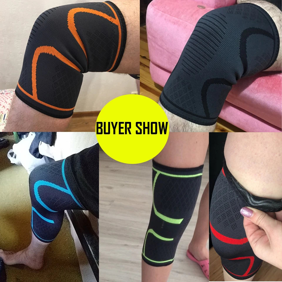 Compression Knee Support Sleeve for Running, Cycling, Sports & Injury Recovery – Breathable Nylon Brace by AOLIKES