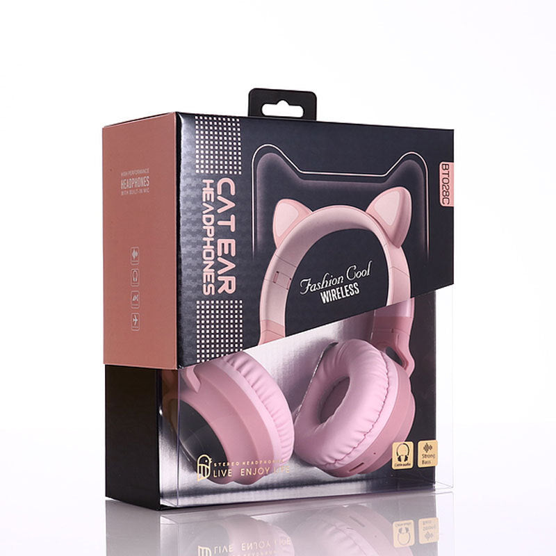 Kids Bluetooth Headphones – Wireless & Wired, Foldable with LED Lights, Safe Volume Limit & Mic